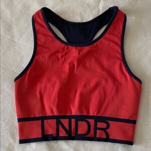 LNDR Navy & Dark Orange Sports Bra Sm/Med